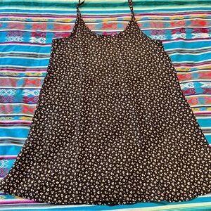 Anxiety Black and Gold Floral Dress Vintage 90s Y2K Mini Dress Babydoll Girly SM